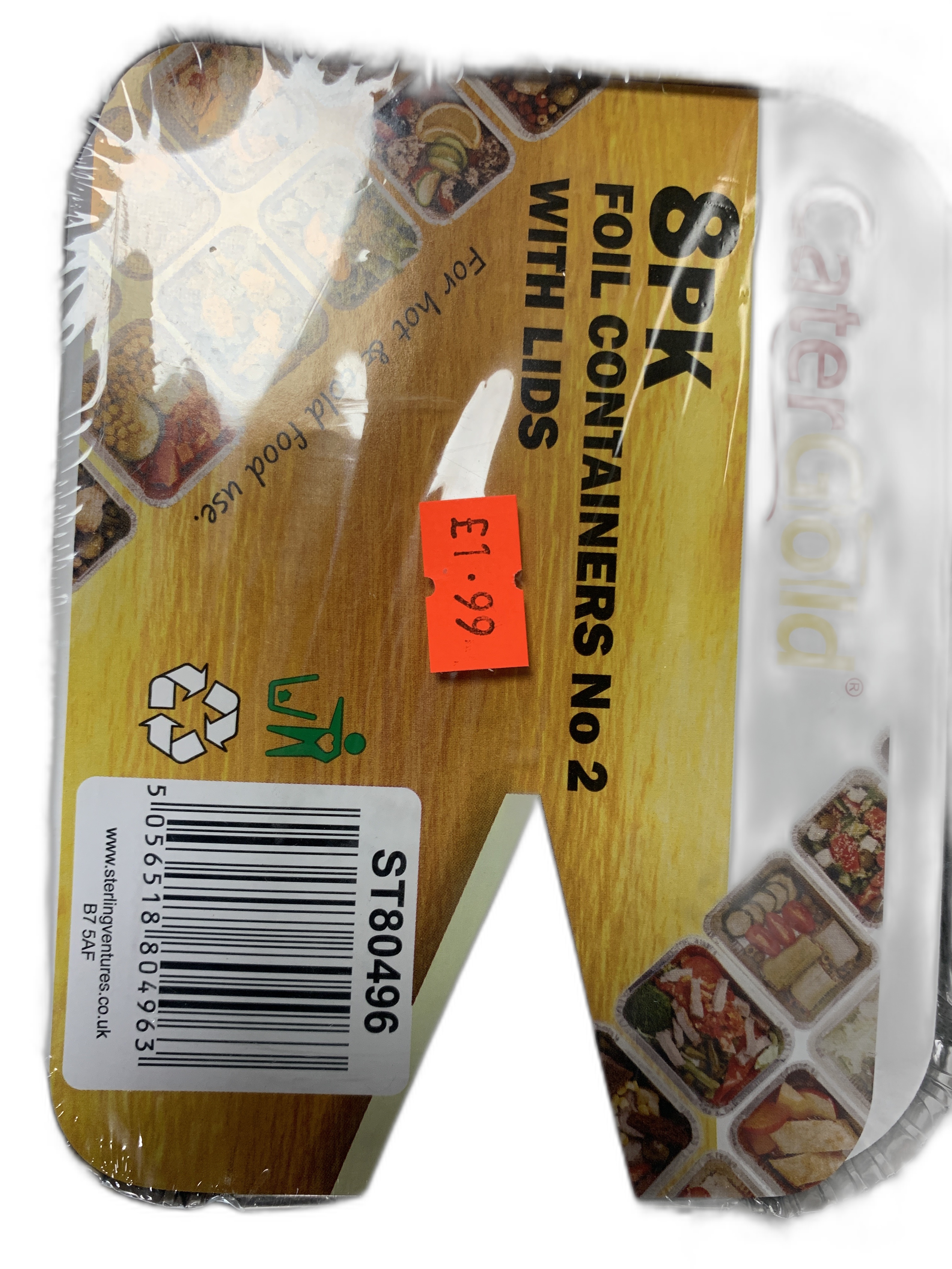 CaterGold Foil Containers with Lids 9x9" (2-pack)